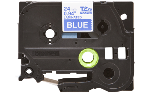TZe-555 24mm Mavi üzerine Beyaz Laminasyonlu Etiket (TZe Tape)