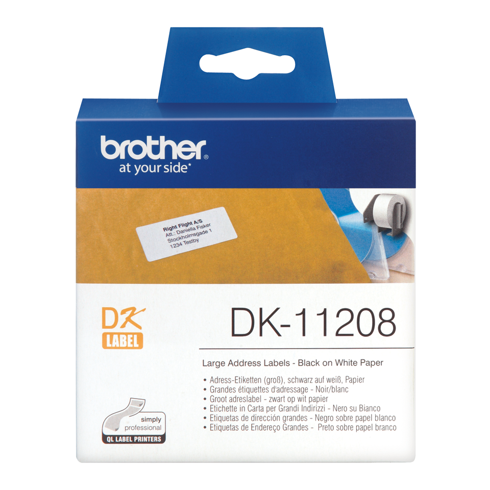 DK-11208 38X90mm 400'lü Geniş Adres Etiketi (DK Serisi, Termal)