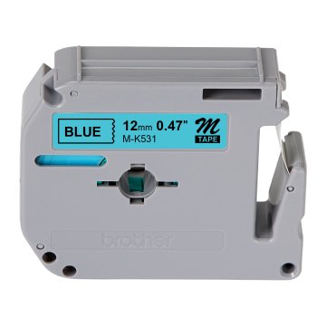 M-K531 12mm Mavi üzerine Siyah Etiket (M-Tape)