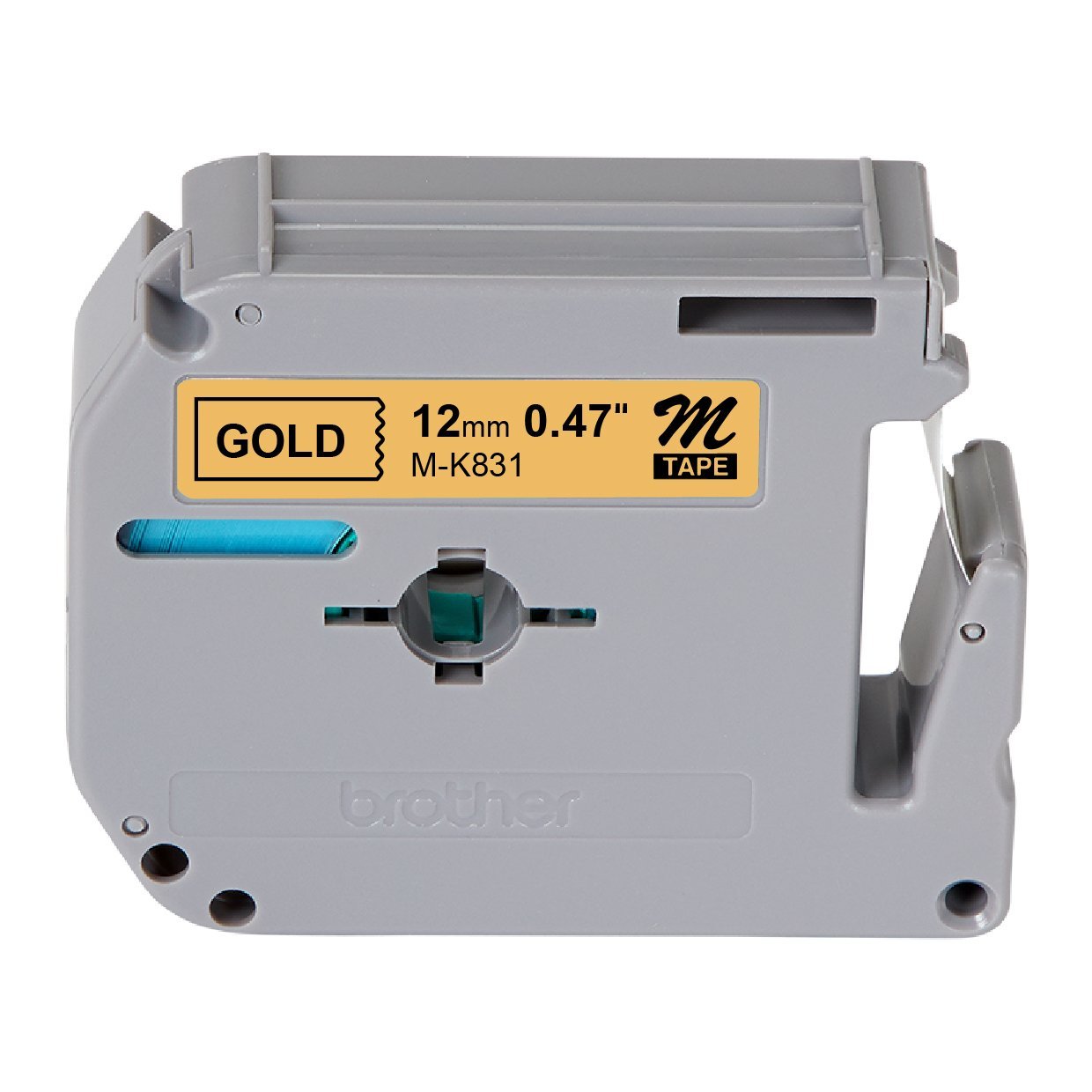 M-K831 12mm Altın üzerine Siyah Etiket (M-Tape)