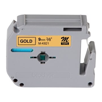 M-K821 9mm Siyah üzerine Altın Etiket (M-Tape)