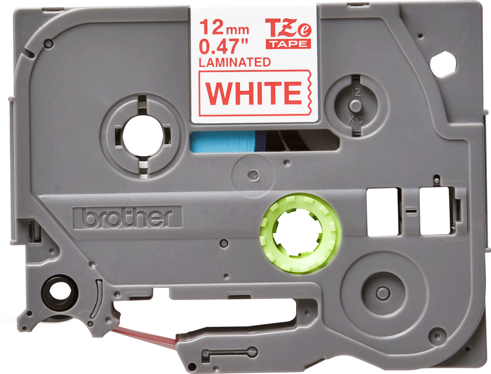 TZe-232 12mm Beyaz üzerine Kırmızı Laminasyonlu Etiket (TZe Tape)