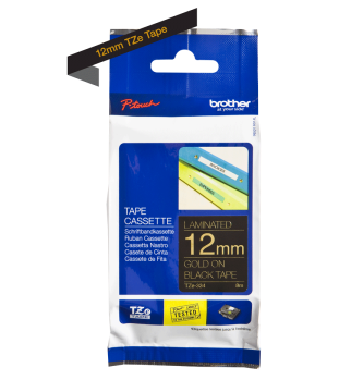 TZe-334 12mm Siyah üzerine Altın Laminasyonlu Etiket (TZe Tape)