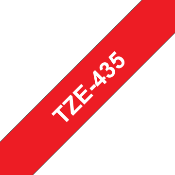 TZe-435 12mm Kırmızı üzerine Beyaz Laminasyonlu Etiket (TZe Tape)
