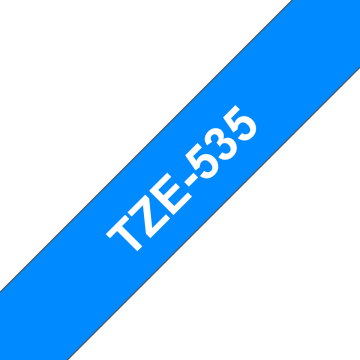 TZe-535 12mm Mavi üzerine Beyaz Laminasyonlu Etiket (TZe Tape)