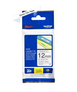 TZe-231 12mm Beyaz üzerine Siyah Laminasyonlu Etiket (TZe Tape)