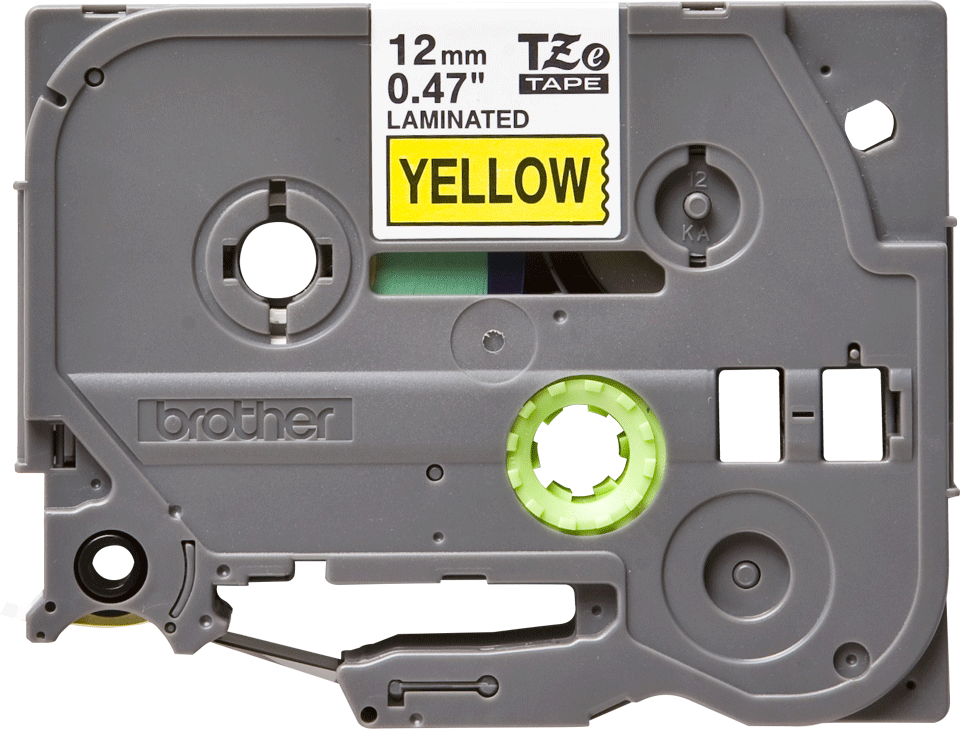 TZe-631 12mm Sarı üzerine Siyah Laminasyonlu Etiket (TZe Tape)