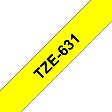 TZe-631 12mm Sarı üzerine Siyah Laminasyonlu Etiket (TZe Tape)