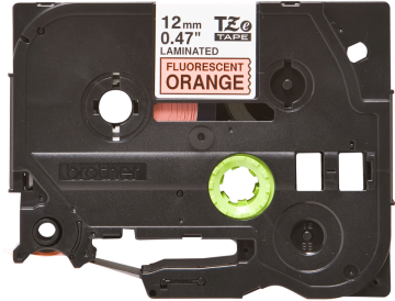 TZe-B31 12mm Fosforlu Turuncu üzerine Siyah Laminasyonlu Etiket (TZe Tape)