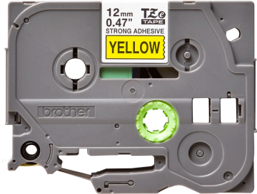 TZe-S631 12mm Sarı üzerine Siyah Güçlü Yapışkanlı Laminasyonlu Etiket (TZe Tape)
