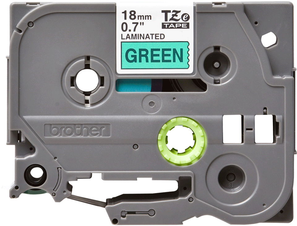 TZe-741 18mm Yeşil üzerine Siyah Laminasyonlu Etiket (TZe Tape)