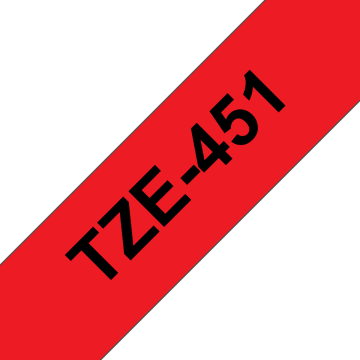 TZe-451 24mm Kırmızı üzerine Siyah Laminasyonlu Etiket (TZe Tape)