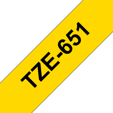 TZe-651 24mm Sarı üzerine Siyah Laminasyonlu Etiket (TZe Tape)