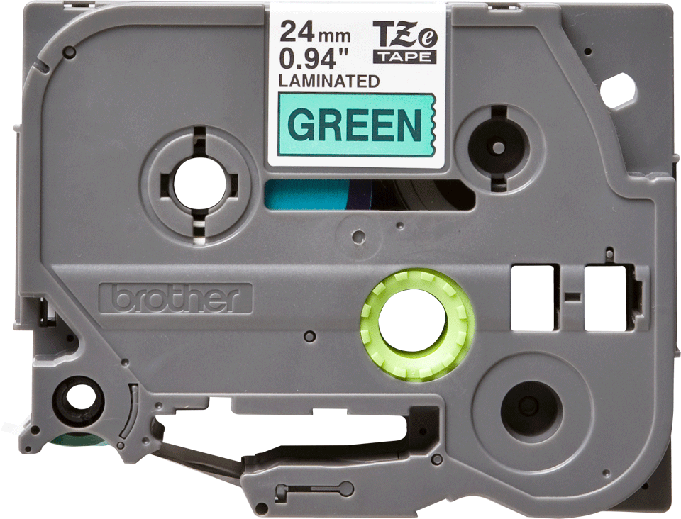 TZe-751 24mm Yeşil üzerine Siyah Laminasyonlu Etiket (TZe Tape)