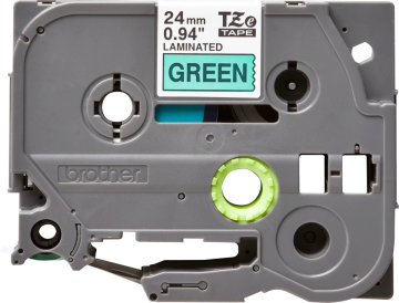 TZe-751 24mm Yeşil üzerine Siyah Laminasyonlu Etiket (TZe Tape)