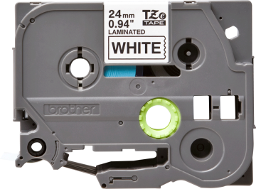 TZe-251 24mm Beyaz üzerine Siyah Laminasyonlu Etiket (TZe Tape)