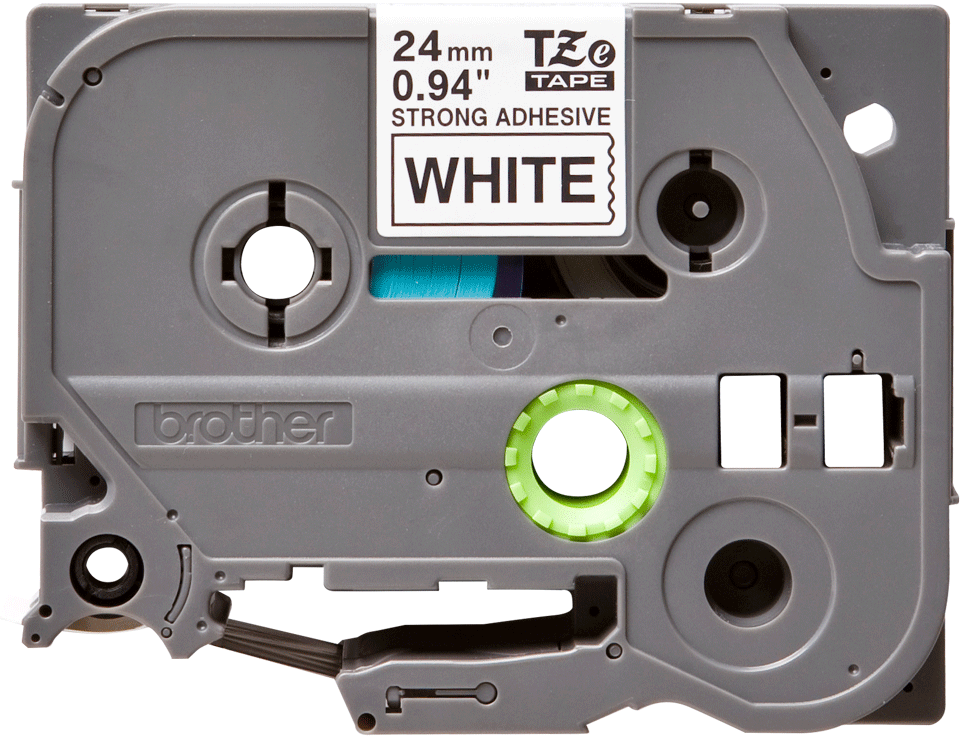 TZe-S251 24mm Beyaz üzerine Siyah Güçlü Yapışkanlı Laminasyonlu Etiket (TZe Tape)