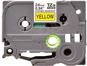 TZe-S651 24mm Sarı üzerine Siyah Güçlü Yapışkanlı Laminasyonlu Etiket (TZe Tape)
