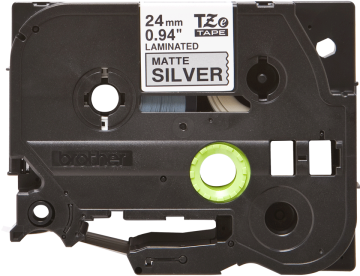 TZe-M951 24mm Mat Gümüş üzerine Siyah Laminasyonlu Etiket (TZe Tape)