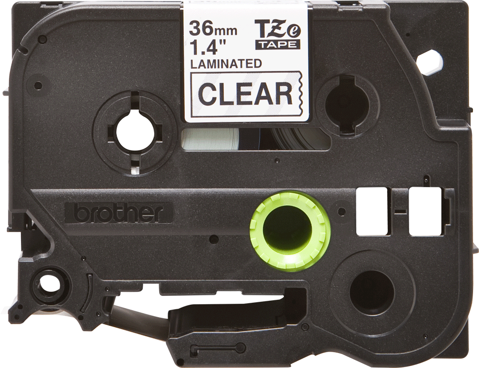 TZe-161 36mm Şeffaf üzerine Siyah Laminasyonlu Etiket (TZe Tape)