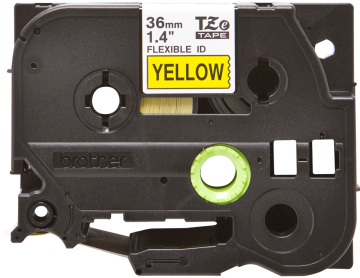 TZe-FX661 36mm Sarı üzerine Siyah Esnek Laminasyonlu Etiket (TZe Tape)