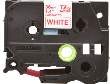 TZe-262 36mm Beyaz üzerine Kırmızı Laminasyonlu Etiket (TZe Tape)