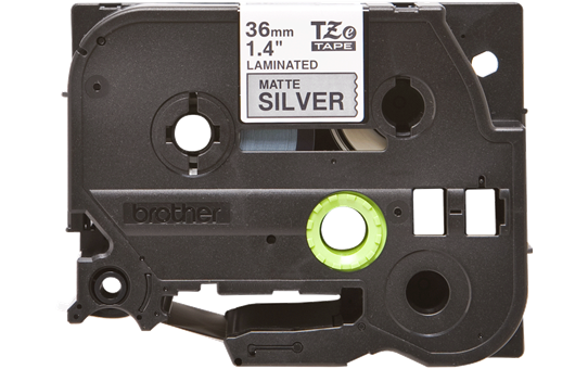 TZe-M961 36mm Mat Gümüş üzerine Siyah Laminasyonlu Etiket (TZe Tape)
