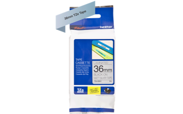 TZe-M961 36mm Mat Gümüş üzerine Siyah Laminasyonlu Etiket (TZe Tape)