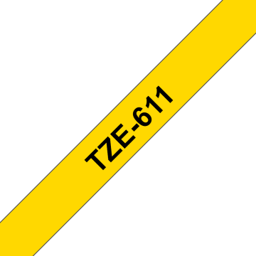 TZe-611 6mm Sarı üzerine Siyah Laminasyonlu Etiket (TZe Tape)
