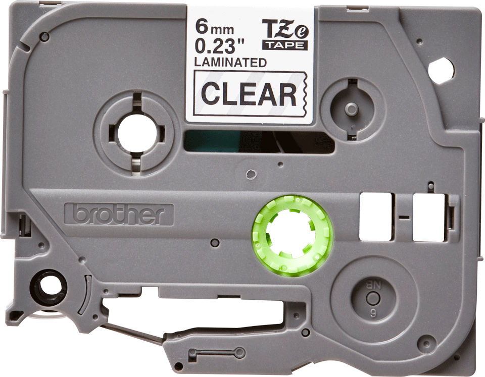 TZe-111 6mm Şeffaf üzerine Siyah Laminasyonlu Etiket (TZe Tape)