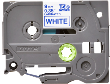 TZe-223 9mm Beyaz üzerine Mavi Laminasyonlu Etiket (TZe Tape)