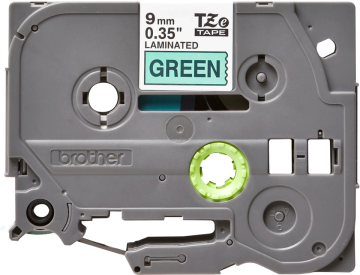 TZe-721 9mm Yeşil üzerine Siyah Laminasyonlu Etiket (TZe Tape)
