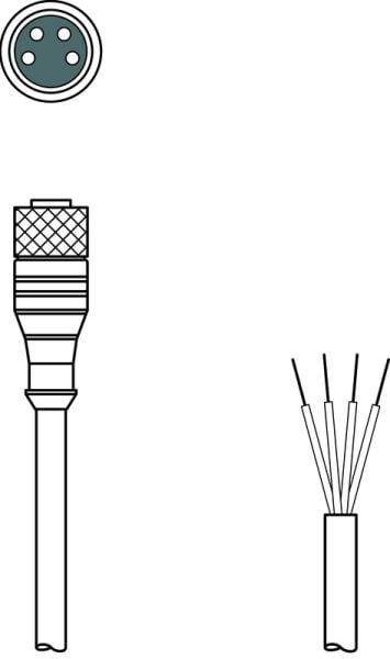 Leuze KD U-M8-4A-V1-050 Bağlantı kablosu 50130850