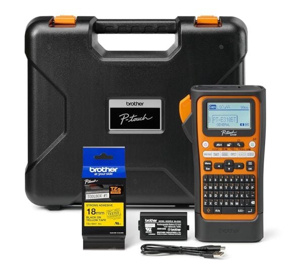 PT-E310BTVP Taşınabilir Endüstriyel Etiket Yazıcı (6-18 mm, TZe Serisi, Bluetooth)