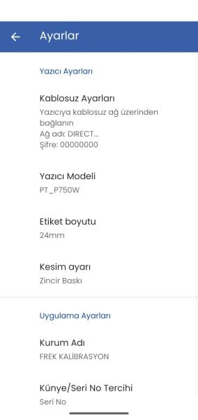 Frekanstan Kalibrasyon Etiketleme Mobil Uygulaması