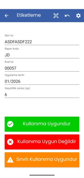 Frekanstan Kalibrasyon Etiketleme Mobil Uygulaması