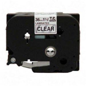 TZ-161 36mm Şeffaf üzerine Siyah Laminasyonlu Etiket